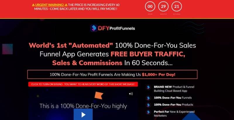 DFY Profit Funnels Webpage