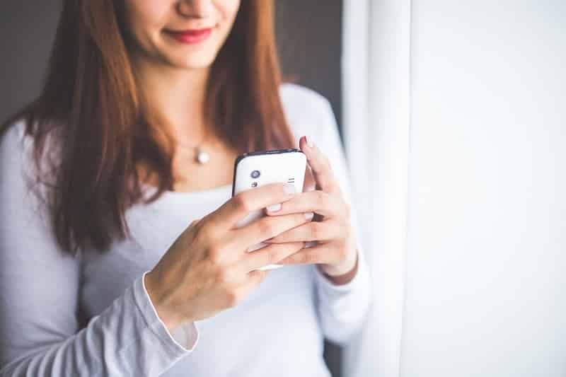 Girl using phone