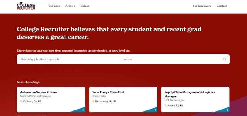 College Recruiter Website