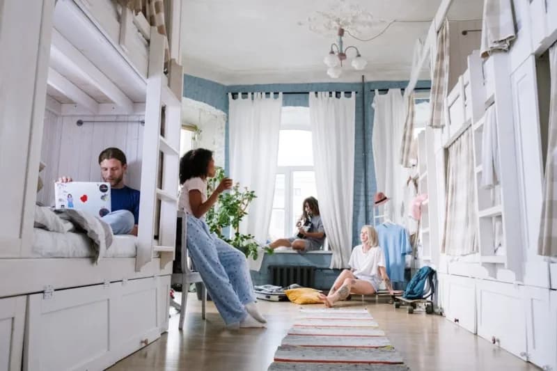 Students in their dorm room