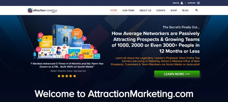 Homepage Of Attractionmarketing.com