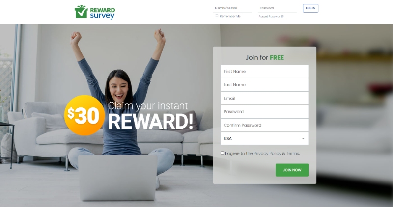 Reward Survey Landing Page