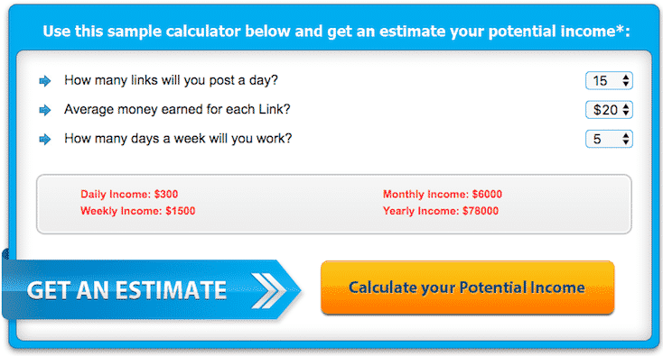 Search Engine Agent Calculated Potential Income