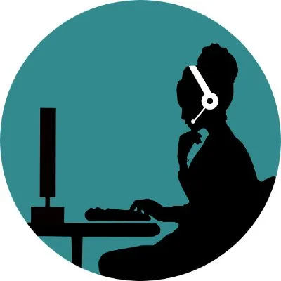 A Woman Providing Customer Support Service Logo
