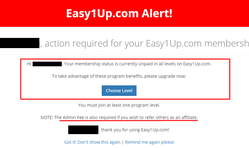 Easy1up Purchase Prompt