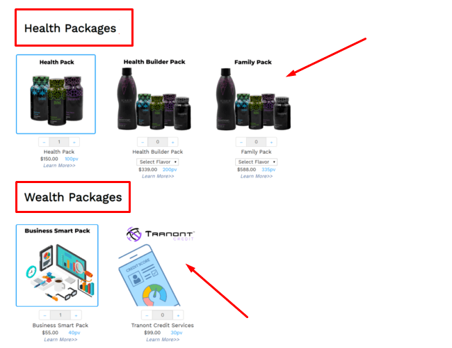 Tranont packages