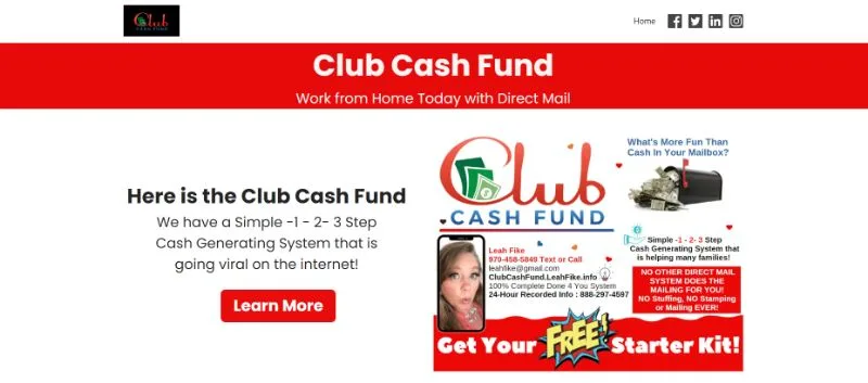 Club Cash Fund Website