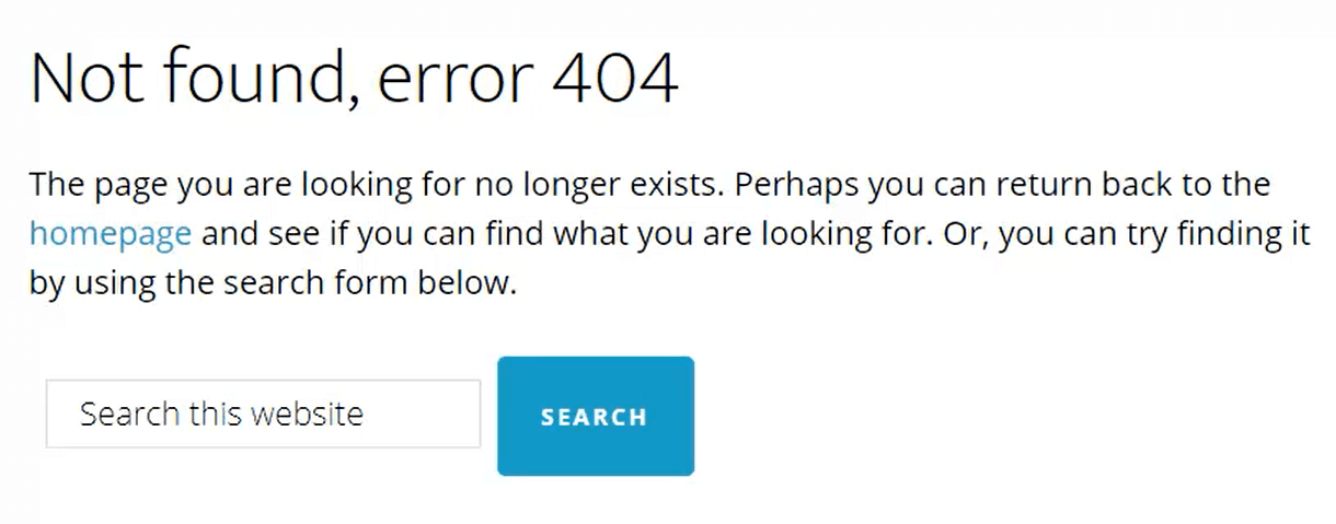 Not Found, Error 404 