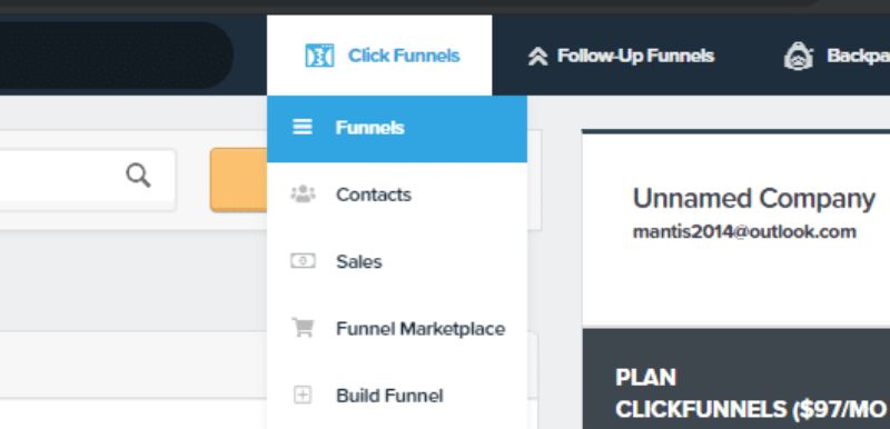 ClickFunnels Funnels Section