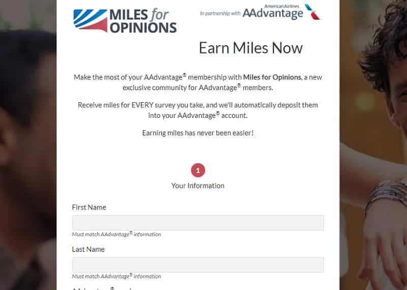 Miles for Opinions Signup