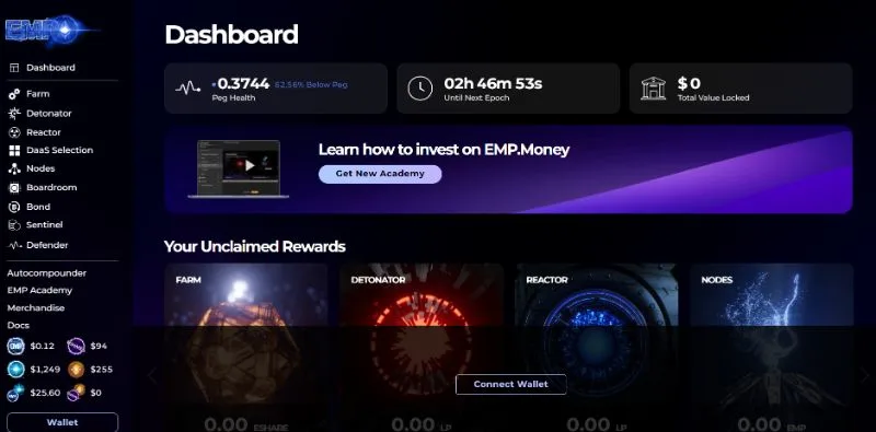 EMP money dashboard