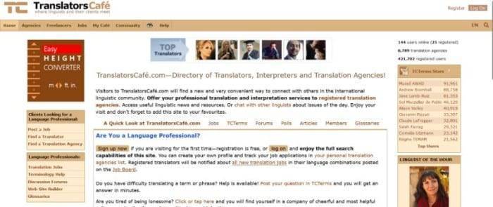 Translatorscafé Homepage