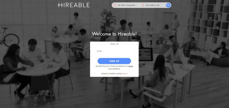 Hireable Sign Up Section