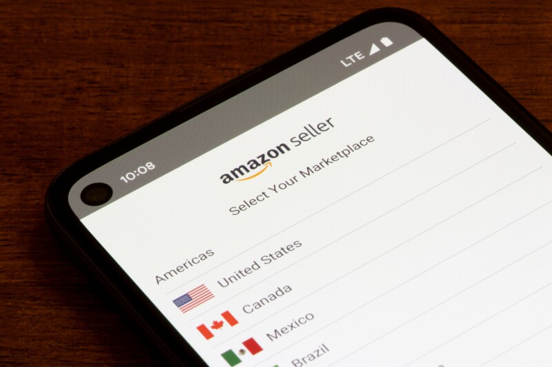 Amazon Seller mobile app is launched on a smartphone