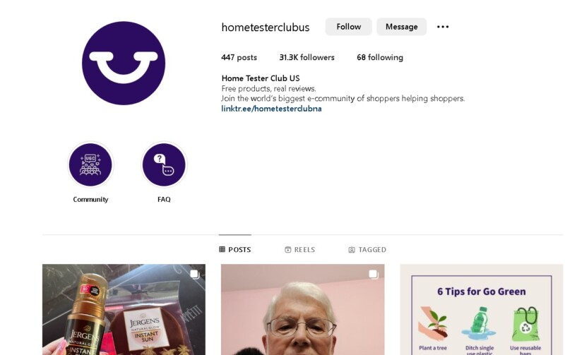 Home Testers Club Instagram Page