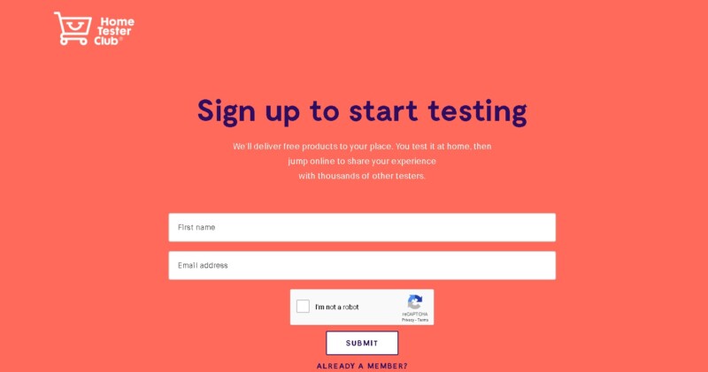 Home Testers Club Sign Up