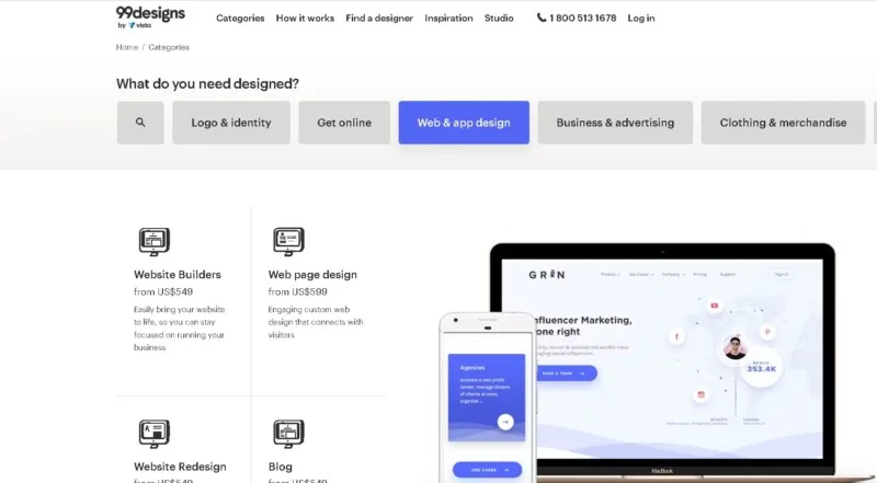 99Designs Website Design Services