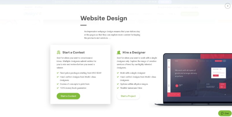 Designhill Website Design Services