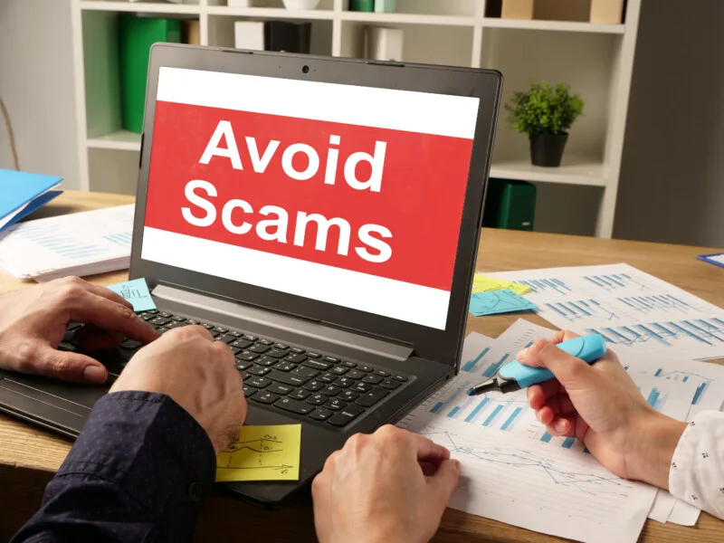 Avoid Scam on a Laptop Screen