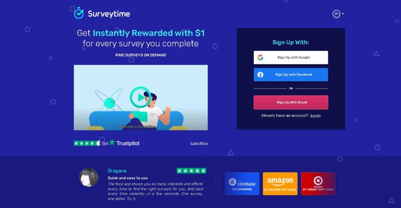 Surveytime Landing Page